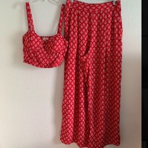 Two-Piece Short Top and Pant Set